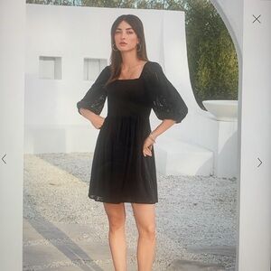 Johnny Was Ella Mini dress black small cotton and silk